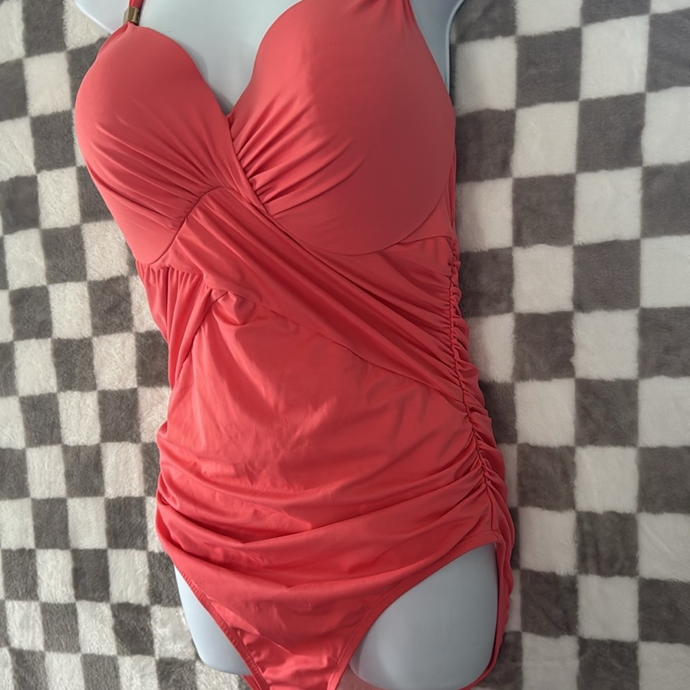 Victorias Secret Women’s One Piece Ruffled SwimSuit Knot Back Tie Size 12D - Picture 6 of 12
